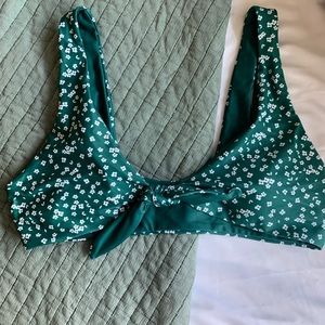 Floral Front tie swimsuit bikini top